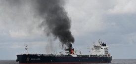 کەشتییەکی زەبەلاحی هەڵگری غازی LPG تەقێندرایەوە